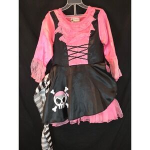 Disney Parks Pink Pirates‎ of the Caribbean Girls Dress Skull Bandana Size Small